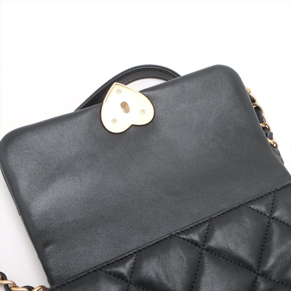 SOLD OUT ❌Chanel Matelasse Lambskin Chain shoulder bag Black Gold Metal fittings - Picture 2 of 11